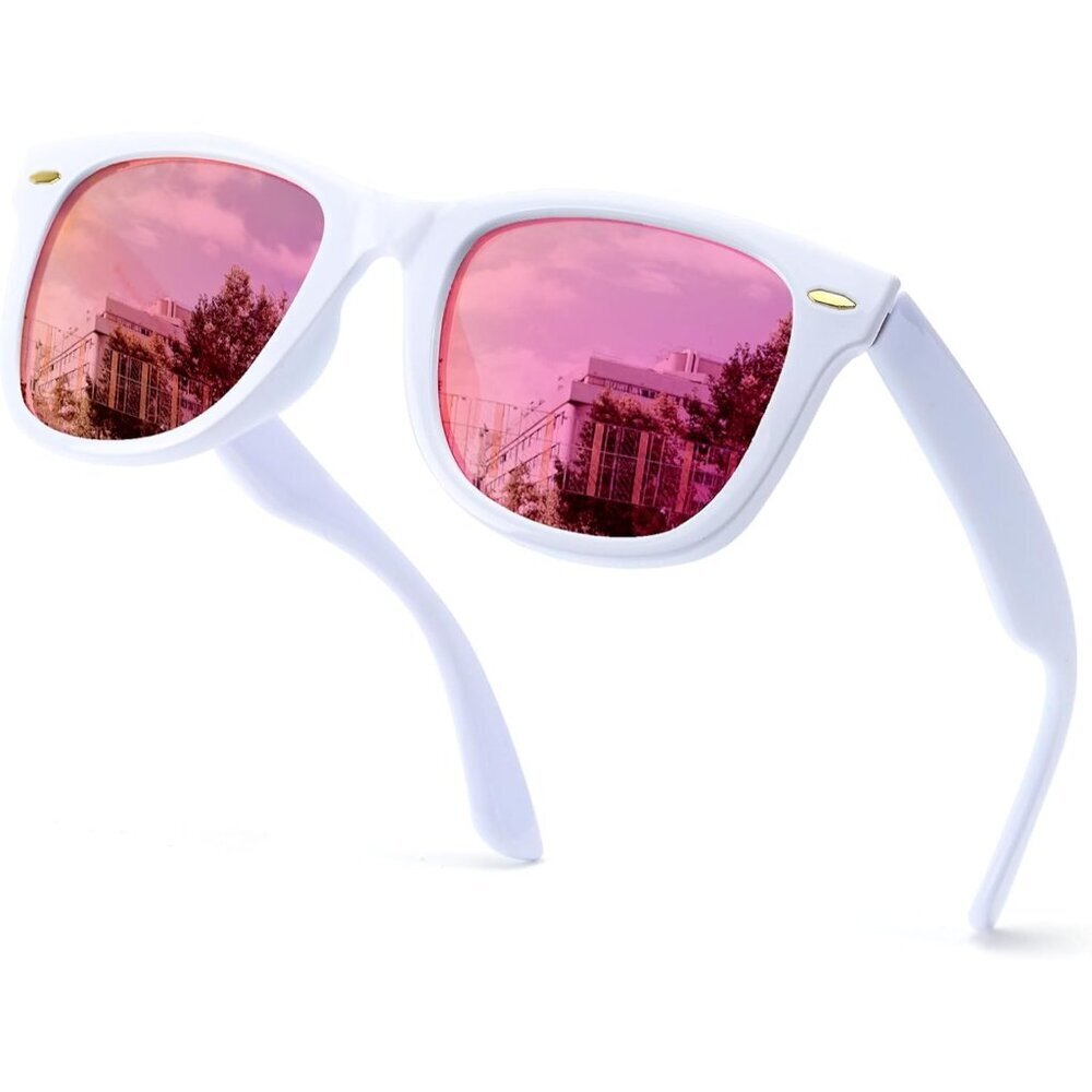 Women's A09 Pink Mirror Lenses Eyewear Designer Square Polarized Sunglasses